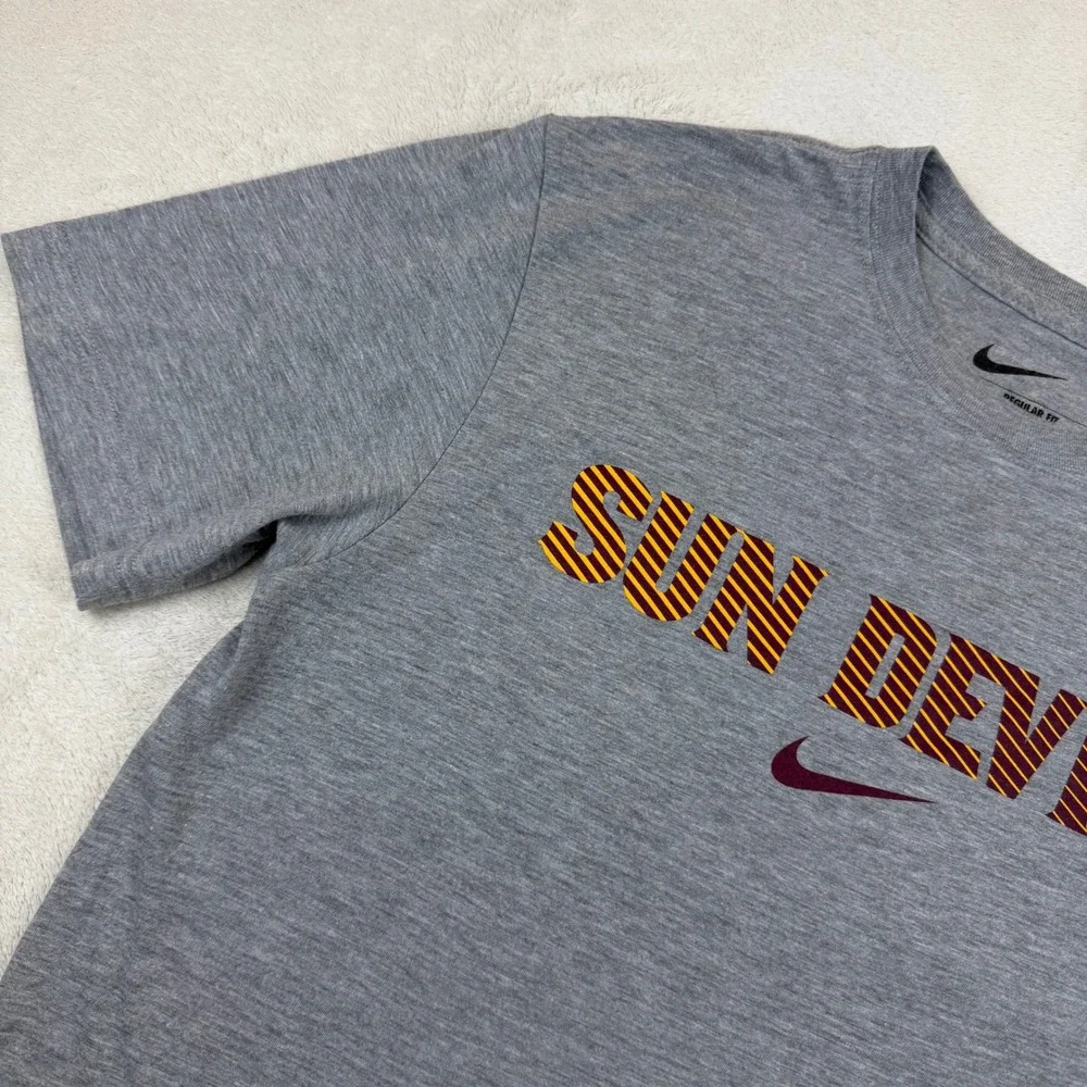 Nike Arizona State Sun Devils ASU‎ Mens Gray Graphic T-Shirt Regular Fit Medium